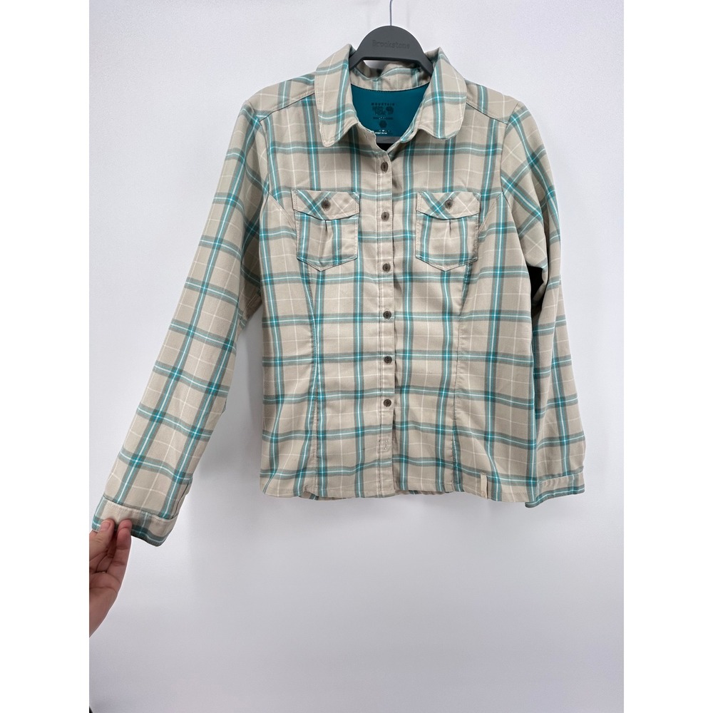 Mountain Hardwear Plaid Long Sleeve Button Up Shirt Western Cowgirl Rodeo